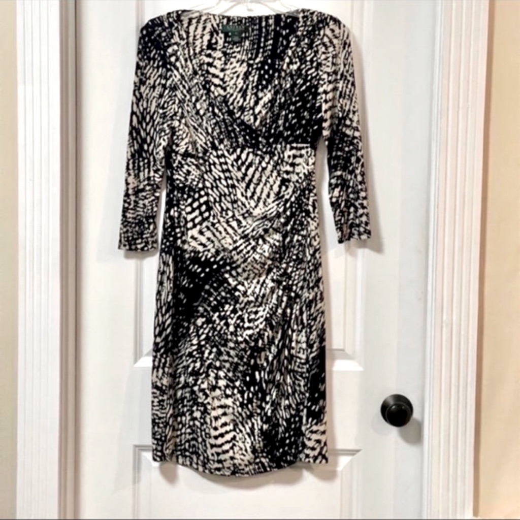 Nwot Lauren Ralph Lauren Faux Wrap Dress Sz 6